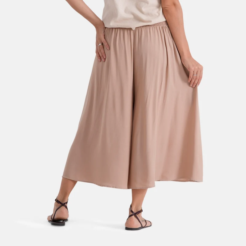 LA MAREY Palazzo Culotte aus Viskose, One Size EU 36-44, Schwarz