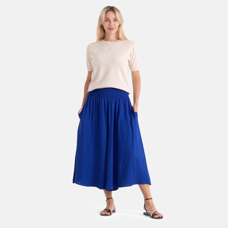 LA MAREY Palazzo Culotte aus Viskose, One Size EU 36-44, Schwarz