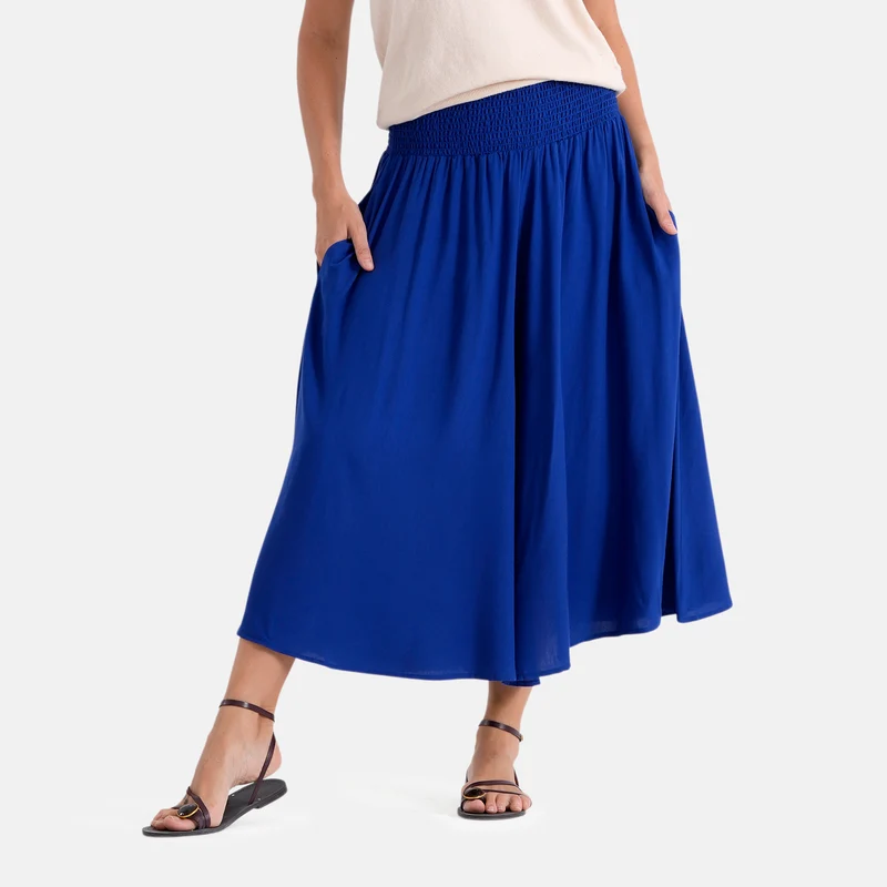 LA MAREY Palazzo Culotte aus Viskose, One Size EU 36-44, Schwarz