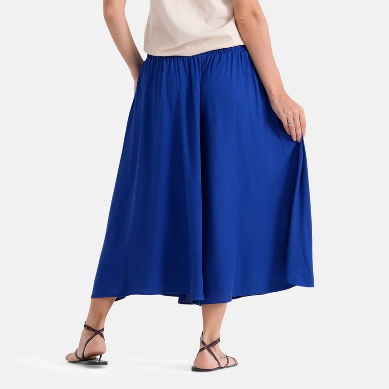 LA MAREY Palazzo Culotte aus Viskose, One Size EU 36-44, Schwarz
