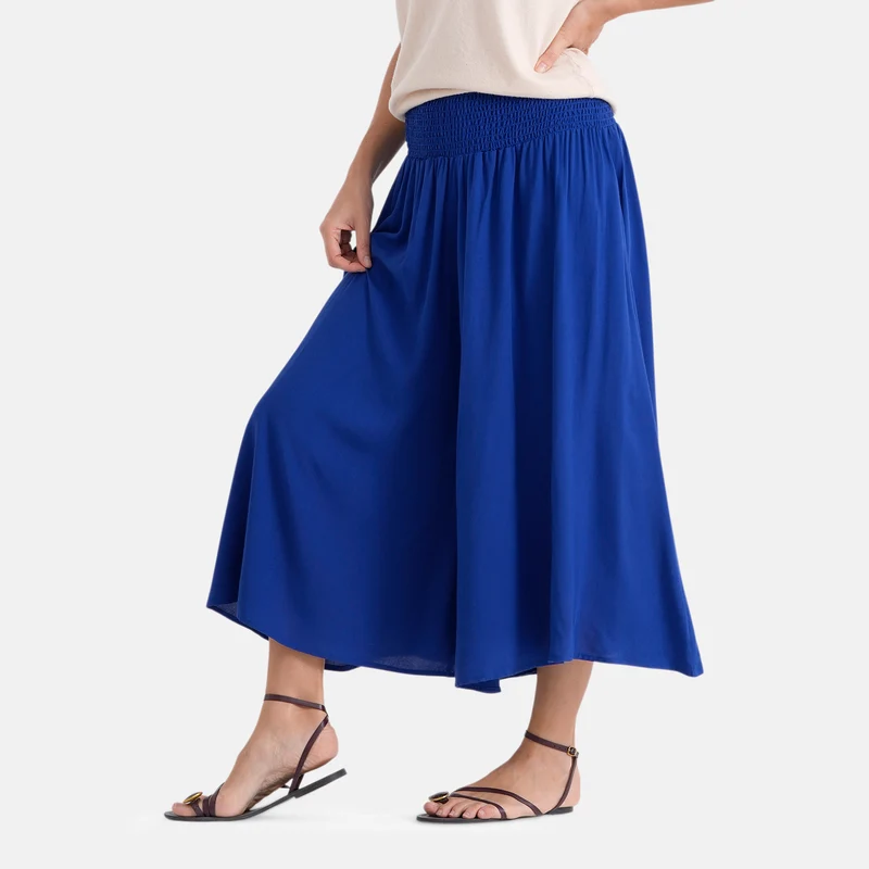 LA MAREY Palazzo Culotte aus Viskose, One Size EU 36-44, Schwarz