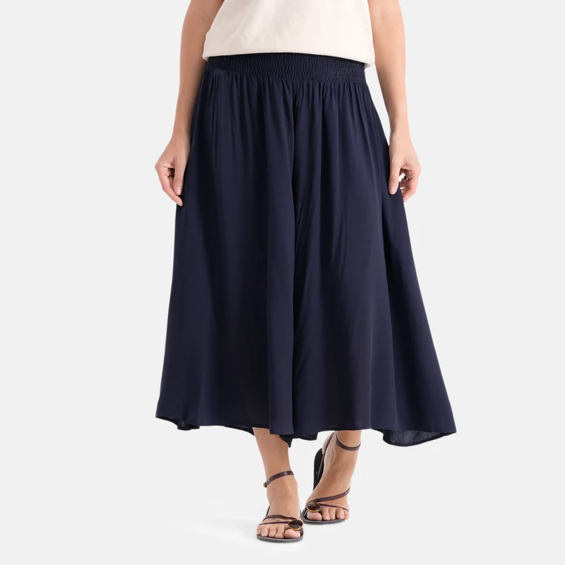 LA MAREY Palazzo Culotte aus Viskose, One Size EU 36-44, Schwarz