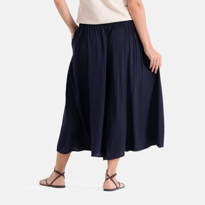 LA MAREY Palazzo Culotte aus Viskose, One Size EU 36-44, Schwarz