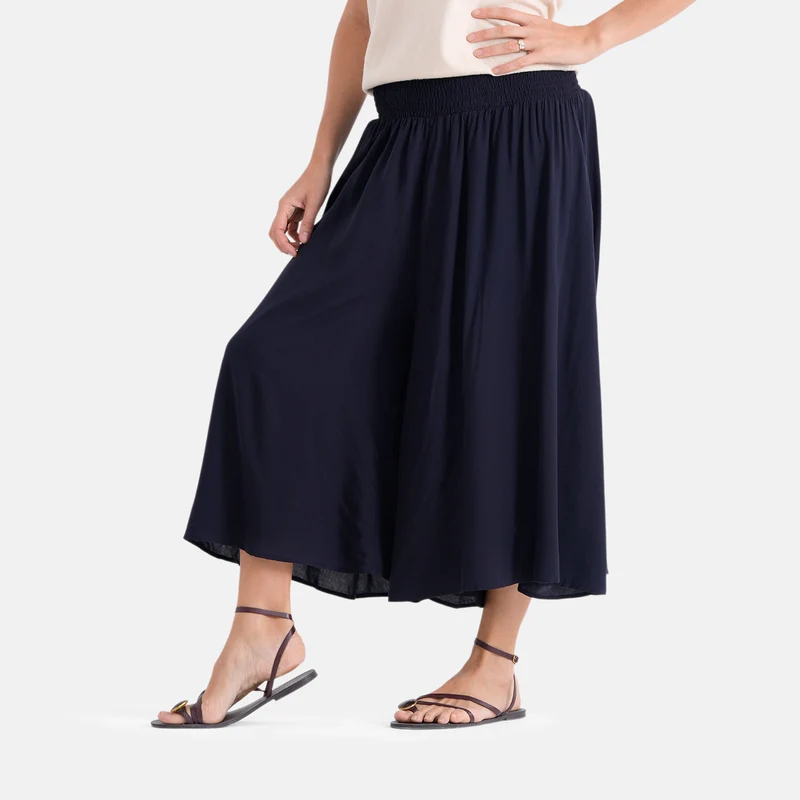 LA MAREY Palazzo Culotte aus Viskose, One Size EU 36-44, Schwarz