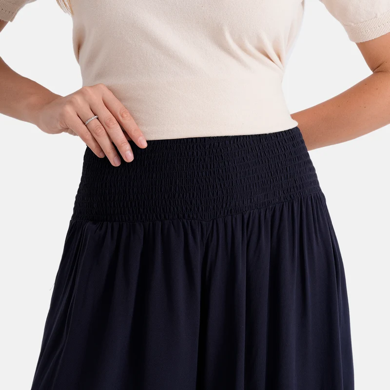 LA MAREY Palazzo Culotte aus Viskose, One Size EU 36-44, Schwarz