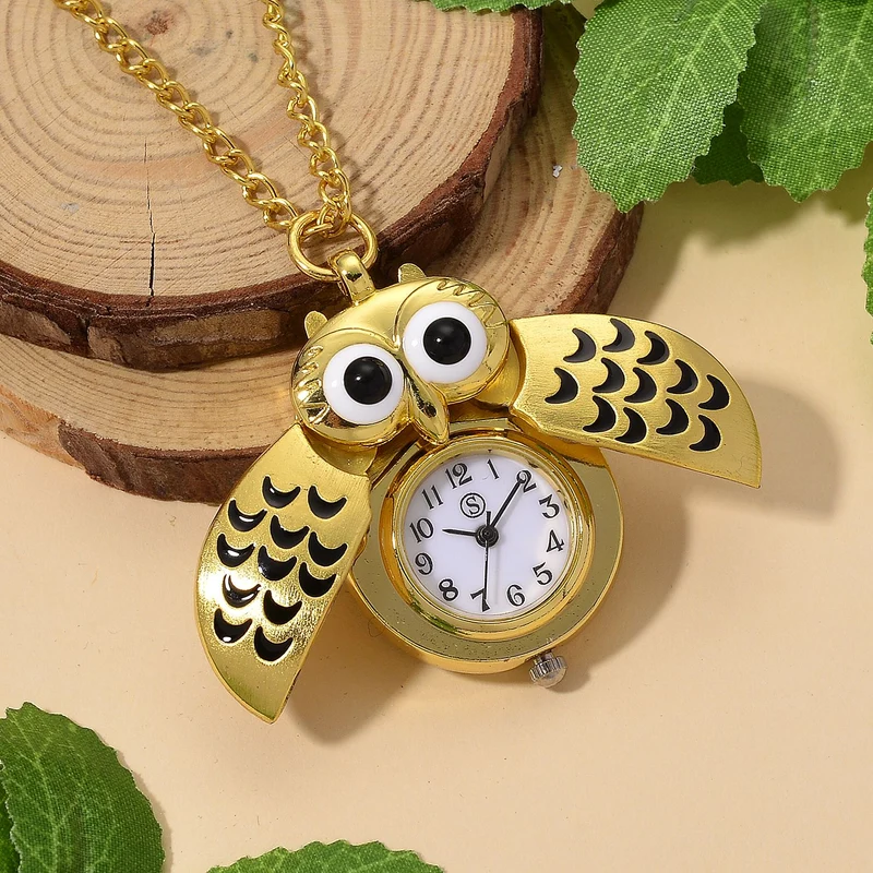 STRADA Eulen-Uhr, Aufklapp-Flügel-Design PC21S Japanisches Uhrwerk, Edelstahlboden, wasserresistenter Konstruktion, Silberfarben