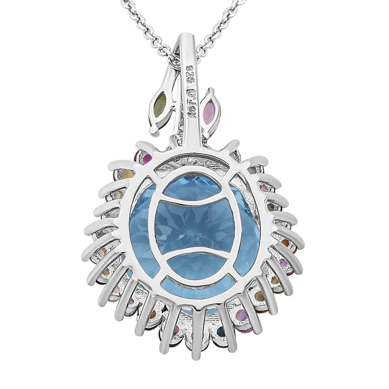 AA Prasiolite, Mehrfarbig-Turmalin Schmuckset 925 Silber rhodiniert ca. 11.17 ct