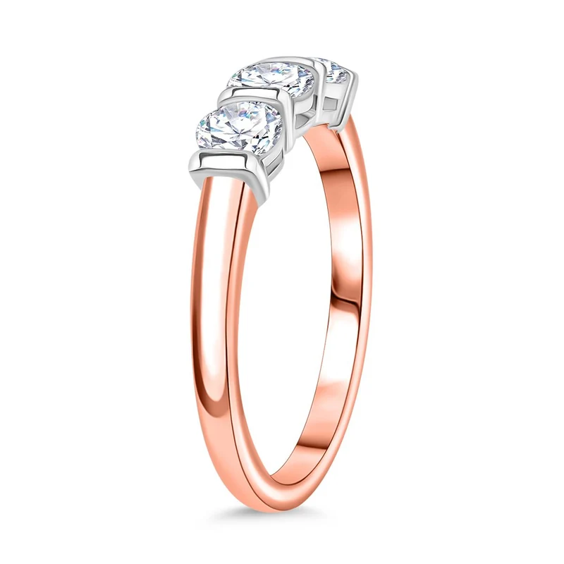 2er Set - Moissanit Ring und Ohrringe, 925 Silber, bicolor, (Größe 21.00) ca. 2,03 ct.
