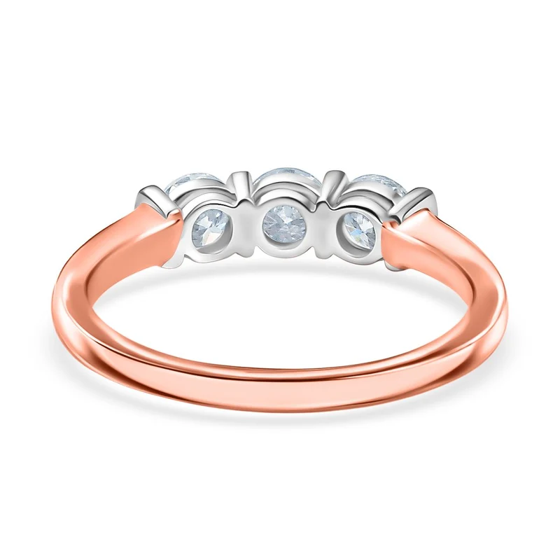 2er Set - Moissanit Ring und Ohrringe, 925 Silber, bicolor, (Größe 21.00) ca. 2,03 ct.