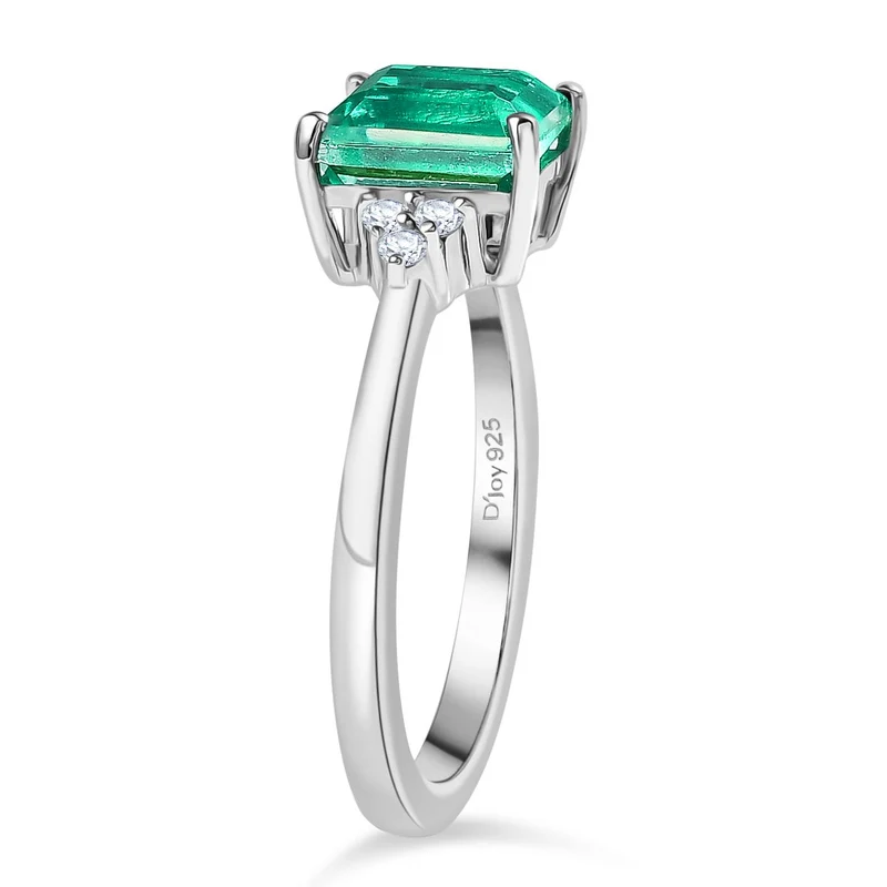2er Set - D joy Pfau Quarz Triplette, Weißer Zirkon Ohrringe und Ring, Größe (21.00), 925 Silber platiniert, ca. 6.14 ct