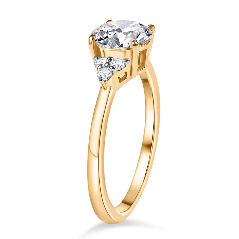 2er Set - D'Joy Moissanit Ring und Anhänger, 925 Silber 750 Gelb vergoldet (Größe 20.00), ca. 2.68 ct