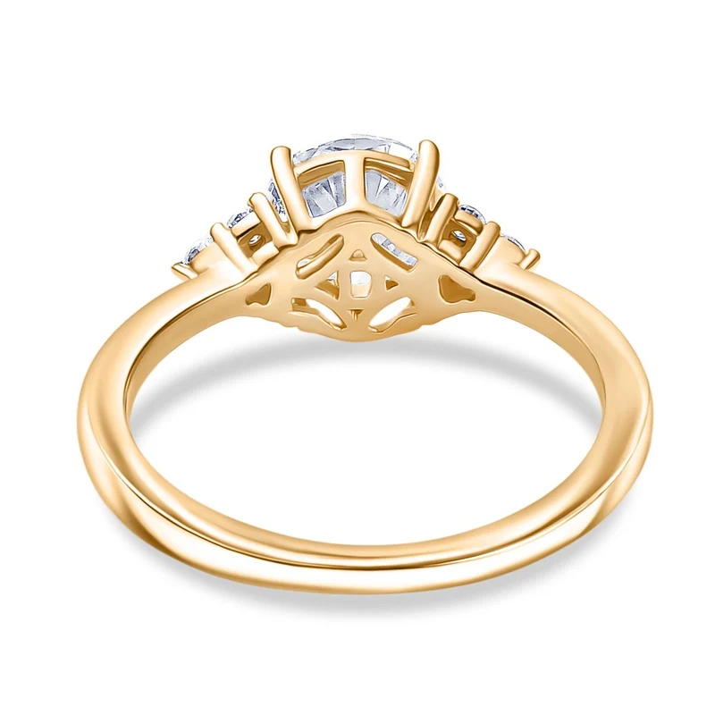 2er Set - D'Joy Moissanit Ring und Anhänger, 925 Silber 750 Gelb vergoldet (Größe 20.00), ca. 2.68 ct