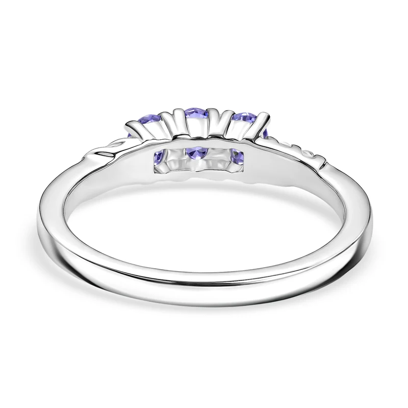 EVER TRUE - 2er Set Tansanit Anhänger mit Kette und Ring, ca. 50 cm (Größe 21.00) ca. 1.06 ct