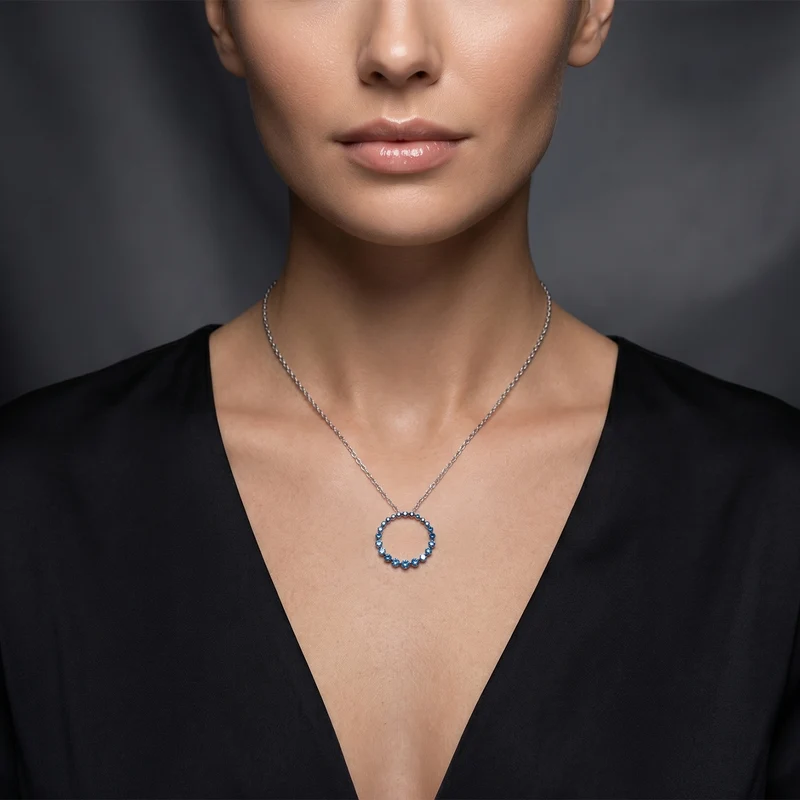 LUXURIANT DIAMOND - Lab Grown Diamant SI-GH SGL zertifiziert Schmuckset ca. 45 cm 925 Silber 750 Gelbgold vermeil ca. 1,00 ct.