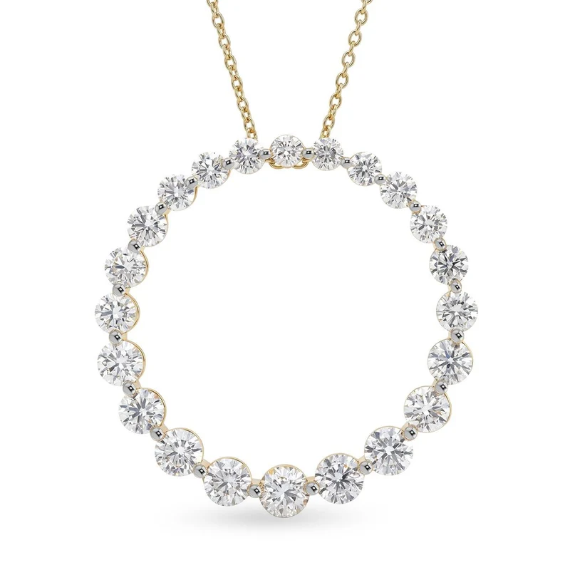 LUXURIANT DIAMOND - Lab Grown Diamant SI-GH SGL zertifiziert Schmuckset ca. 45 cm 925 Silber 750 Gelbgold vermeil ca. 1,00 ct.