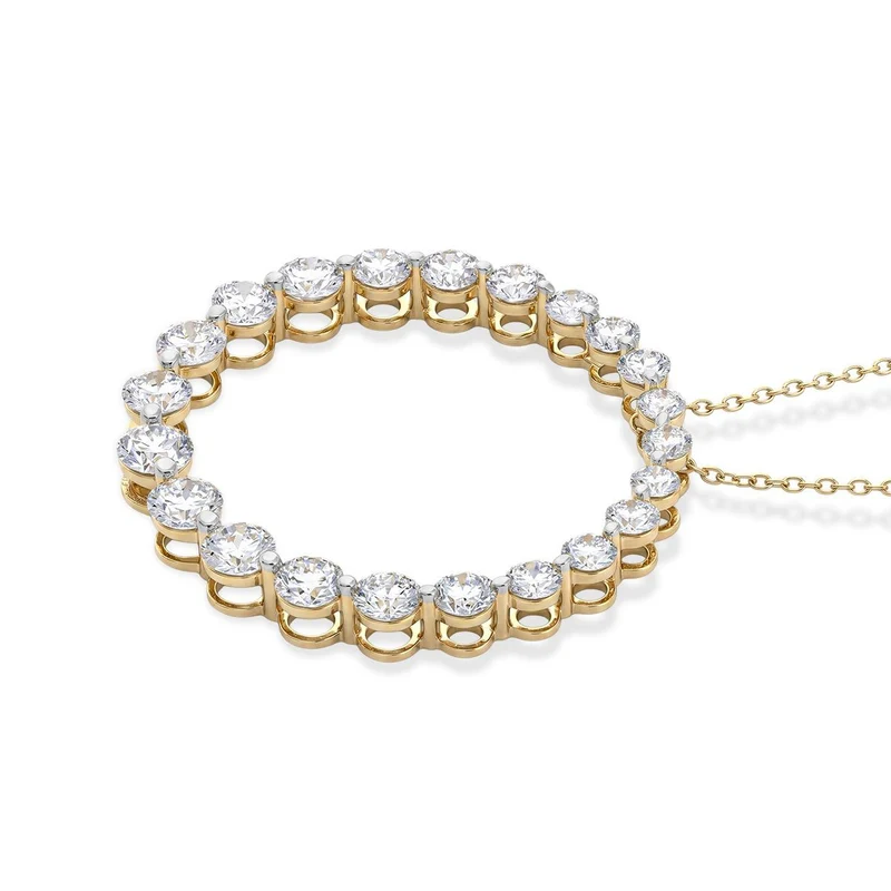 LUXURIANT DIAMOND - Lab Grown Diamant SI-GH SGL zertifiziert Schmuckset ca. 45 cm 925 Silber 750 Gelbgold vermeil ca. 1,00 ct.