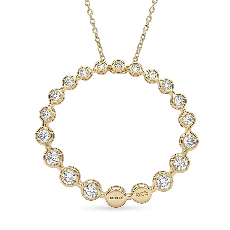 LUXURIANT DIAMOND - Lab Grown Diamant SI-GH SGL zertifiziert Schmuckset ca. 45 cm 925 Silber 750 Gelbgold vermeil ca. 1,00 ct.