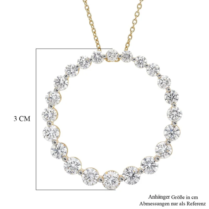 LUXURIANT DIAMOND - Lab Grown Diamant SI-GH SGL zertifiziert Schmuckset ca. 45 cm 925 Silber 750 Gelbgold vermeil ca. 1,00 ct.