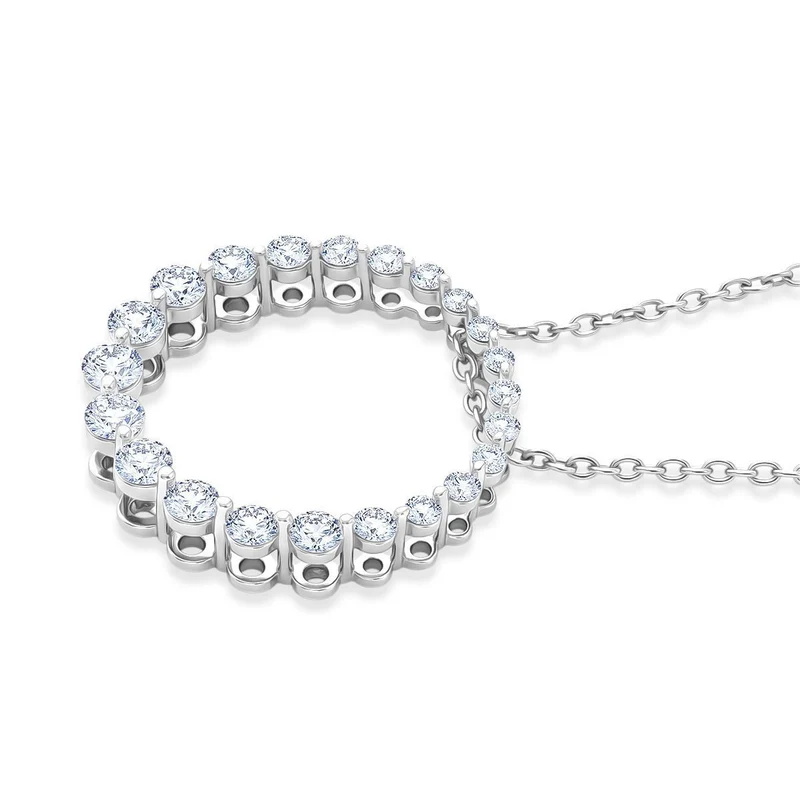 LUXURIANT DIAMOND - Lab Grown Diamant SI-GH SGL zertifiziert Schmuckset ca. 45 cm 925 Silber 750 Gelbgold vermeil ca. 1,00 ct.