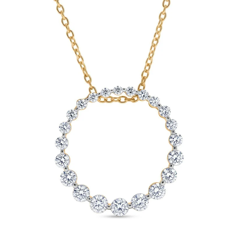 LUXURIANT DIAMOND - Lab Grown Diamant SI-GH SGL zertifiziert Schmuckset ca. 45 cm 925 Silber 750 Gelbgold vermeil ca. 1,00 ct.
