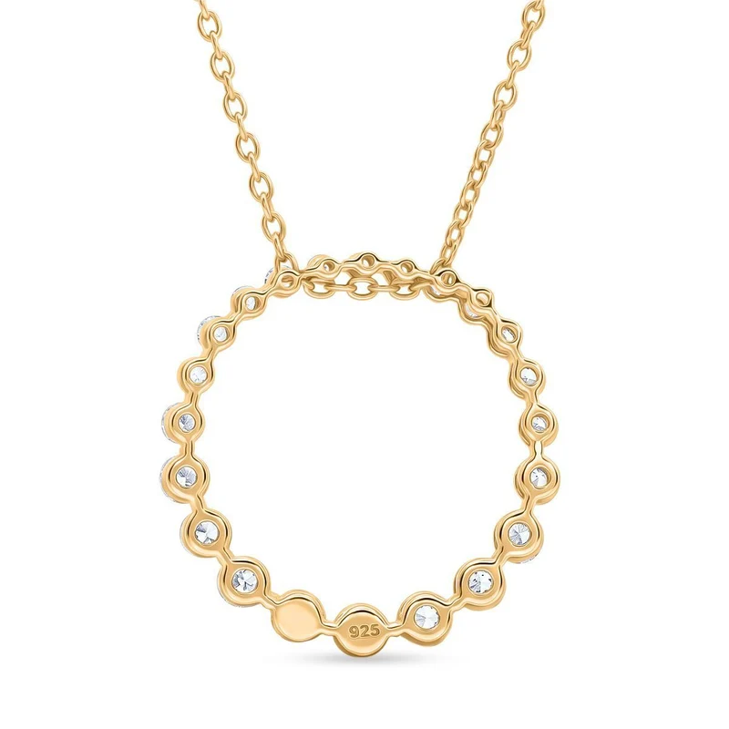 LUXURIANT DIAMOND - Lab Grown Diamant SI-GH SGL zertifiziert Schmuckset ca. 45 cm 925 Silber 750 Gelbgold vermeil ca. 1,00 ct.