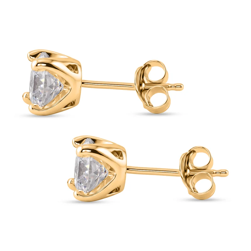 D'Joy Moissanit Ohrringe 925 Silber Vergoldet ca. 2.02 ct