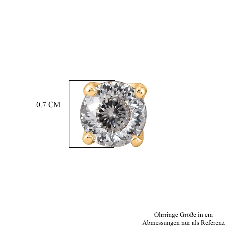D'Joy Moissanit Ohrringe 925 Silber Vergoldet ca. 2.02 ct