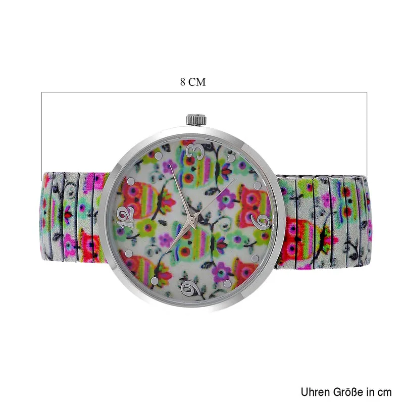 STRADA Armbanduhr - Flamingo-Zifferblatt, Japanisches Uhrwerk, Stahlgehäuse, elastisches Edelstahlarmband, wasserresistent