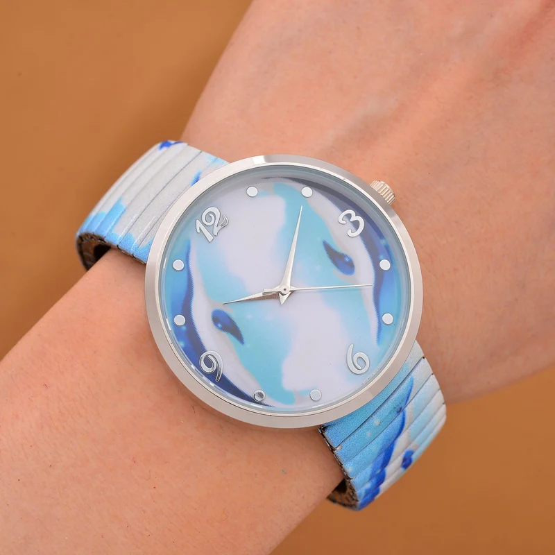 STRADA Armbanduhr - Flamingo-Zifferblatt, Japanisches Uhrwerk, Stahlgehäuse, elastisches Edelstahlarmband, wasserresistent
