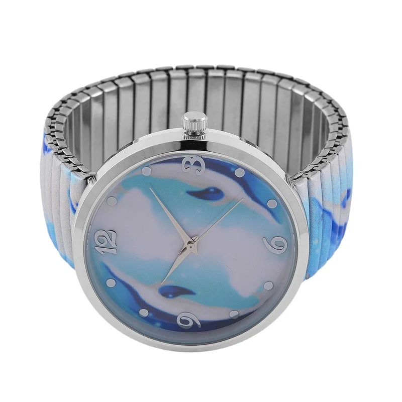 STRADA Armbanduhr - Flamingo-Zifferblatt, Japanisches Uhrwerk, Stahlgehäuse, elastisches Edelstahlarmband, wasserresistent