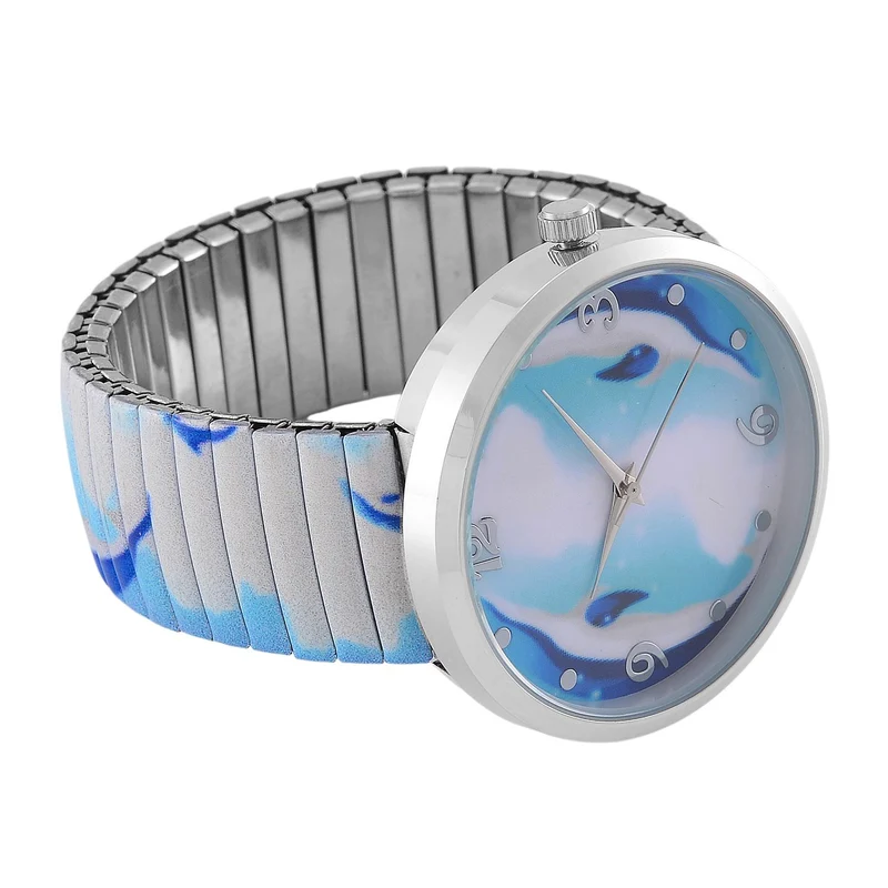 STRADA Armbanduhr - Flamingo-Zifferblatt, Japanisches Uhrwerk, Stahlgehäuse, elastisches Edelstahlarmband, wasserresistent
