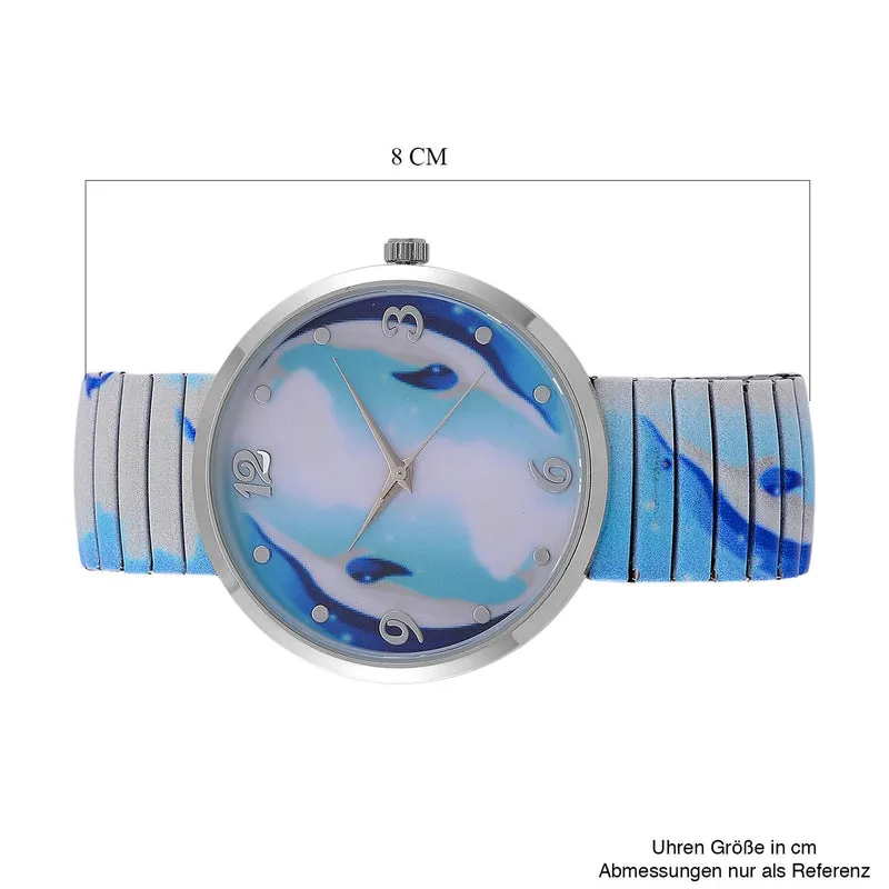STRADA Armbanduhr - Flamingo-Zifferblatt, Japanisches Uhrwerk, Stahlgehäuse, elastisches Edelstahlarmband, wasserresistent