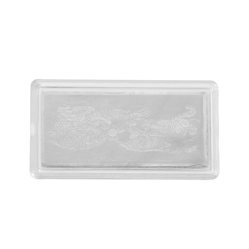 950er Platin-Folie mit Drachen- und Phönix-Motiv, 6x3cm, 500mg