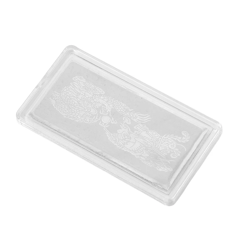 950er Platin-Folie mit Drachen- und Phönix-Motiv, 6x3cm, 500mg