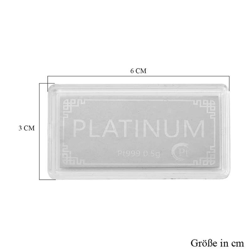 950er Platin-Folie mit Drachen- und Phönix-Motiv, 6x3cm, 500mg