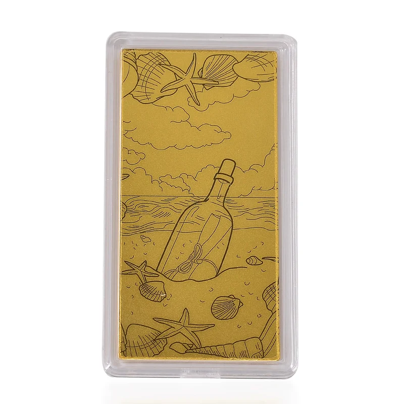 999er Goldfolie mit Flasche-Motiv, 100mg, 5,5x3cm
