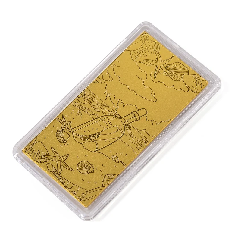 999er Goldfolie mit Flasche-Motiv, 100mg, 5,5x3cm