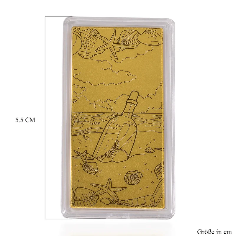 999er Goldfolie mit Flasche-Motiv, 100mg, 5,5x3cm