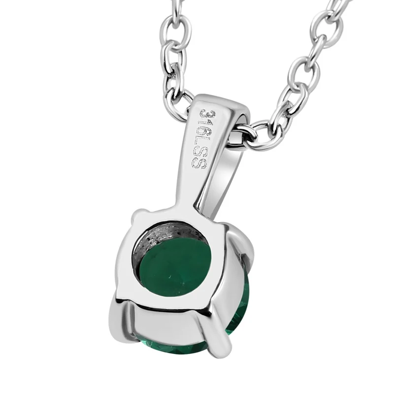 2er Set - Chromdiopsid Zirkonia Anhänger mit Kette und Ring, Größe (20.00), Edelstahl
