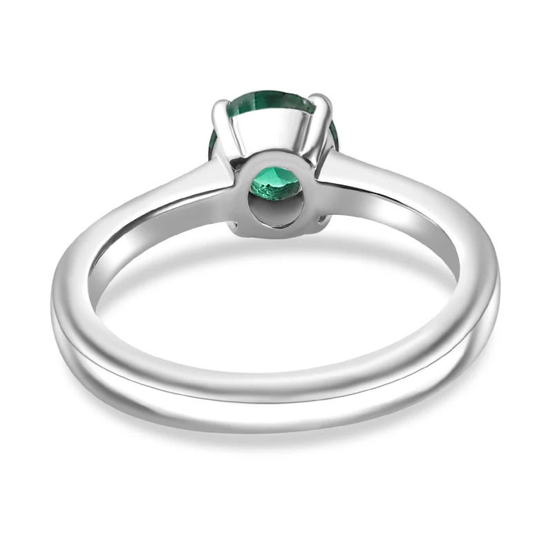 2er Set - Chromdiopsid Zirkonia Anhänger mit Kette und Ring, Größe (20.00), Edelstahl