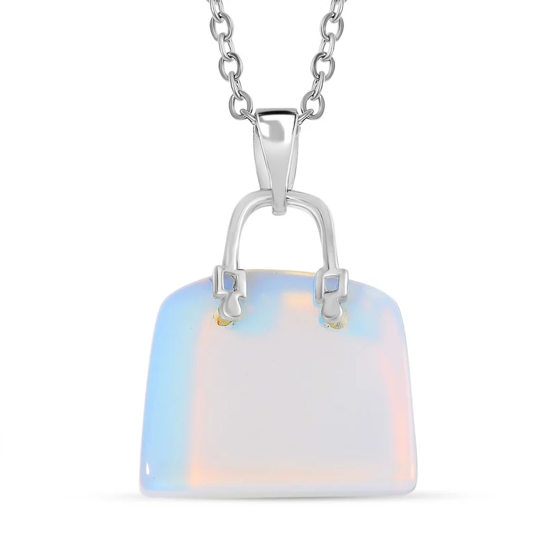 Blauer Howlit Anhänger mit Kette, Reiner Edelstahl ca. 50.00 ct