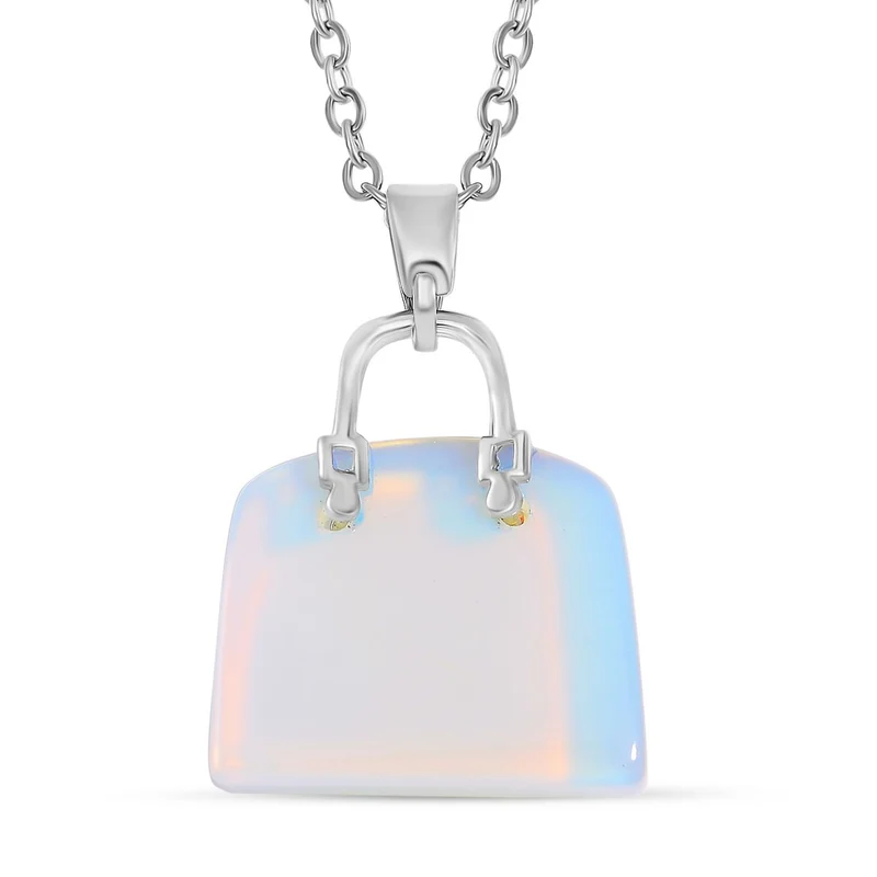 Blauer Howlit Anhänger mit Kette, Reiner Edelstahl ca. 50.00 ct