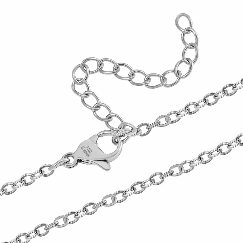 Blauer Howlit Anhänger mit Kette, Reiner Edelstahl ca. 50.00 ct