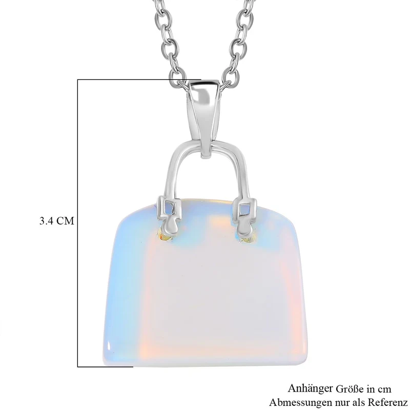 Blauer Howlit Anhänger mit Kette, Reiner Edelstahl ca. 50.00 ct