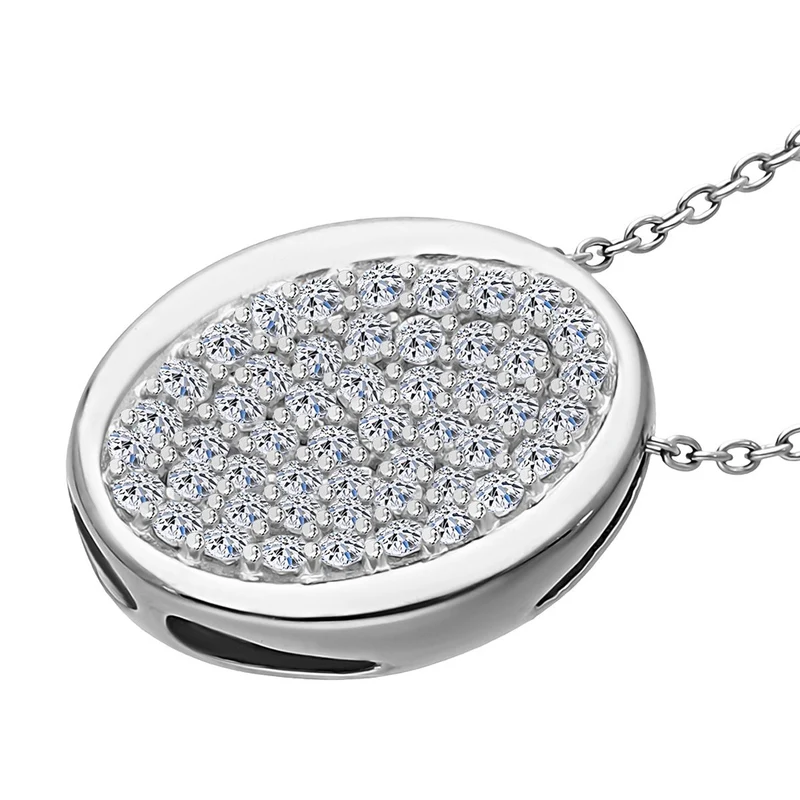 LUXURIANT DIAMOND - Lab Grown Diamant SI-GH SGL zertifiziert Anhänger mit Kette ca. 50 cm, 925 Silber rhodiniert ca. 0.50 ct