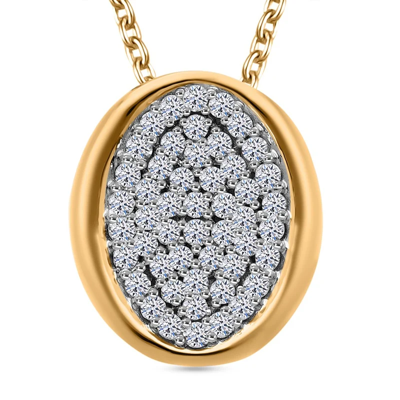 LUXURIANT DIAMOND - Lab Grown Diamant SI-GH SGL zertifiziert Anhänger mit Kette ca. 50 cm, 925 Silber rhodiniert ca. 0.50 ct