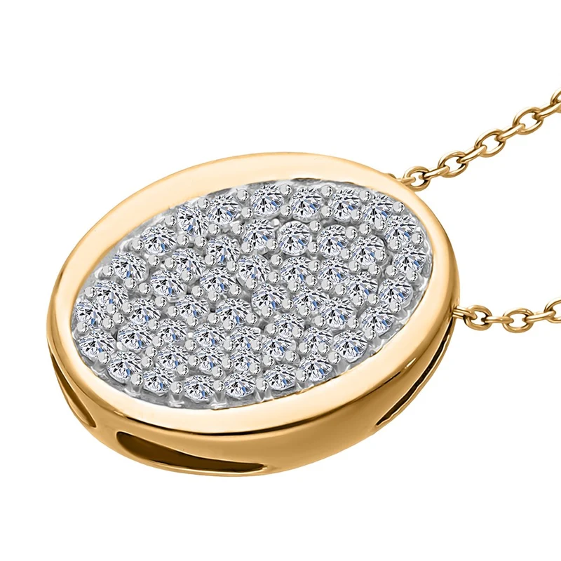LUXURIANT DIAMOND - Lab Grown Diamant SI-GH SGL zertifiziert Anhänger mit Kette ca. 50 cm, 925 Silber rhodiniert ca. 0.50 ct