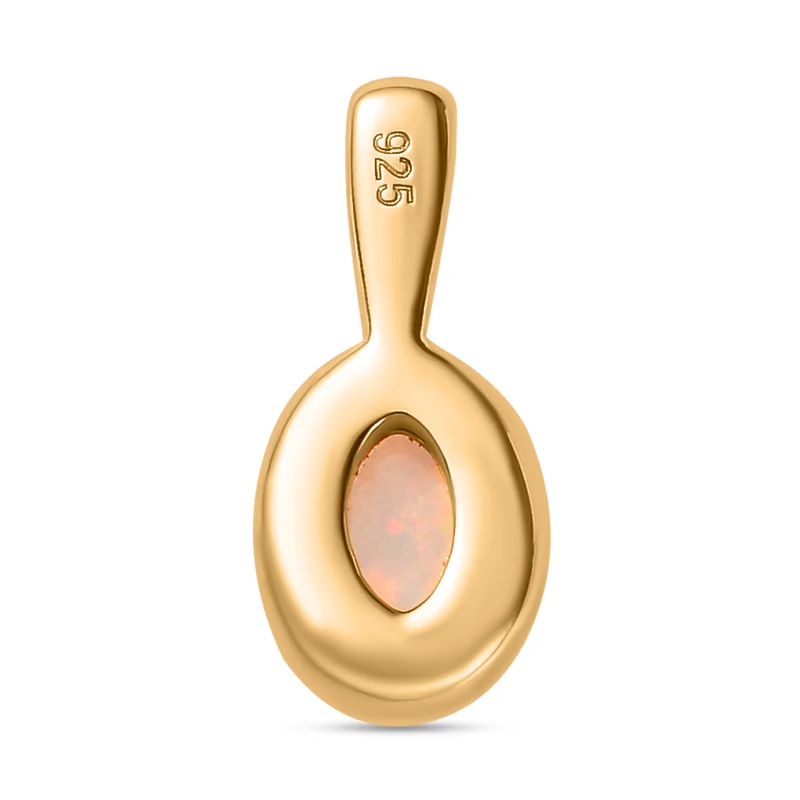 AA Natürlicher, äthiopischer Welo Opal Schmuckset 925 Silber Gelbgold Vermeil (Größe 19.00) ca. 1.04 ct