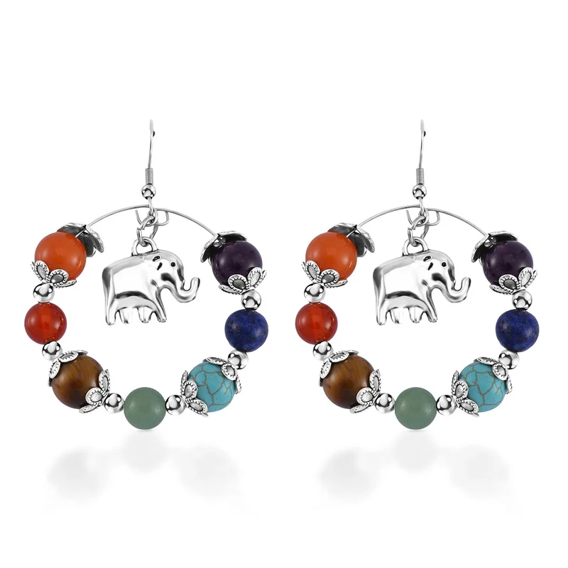 Mehrfarbig Edelsteine Schmuckset Reiner Edelstahl Schwarz oxidiert Schwarz oxidiert ca. 630,00 ct.