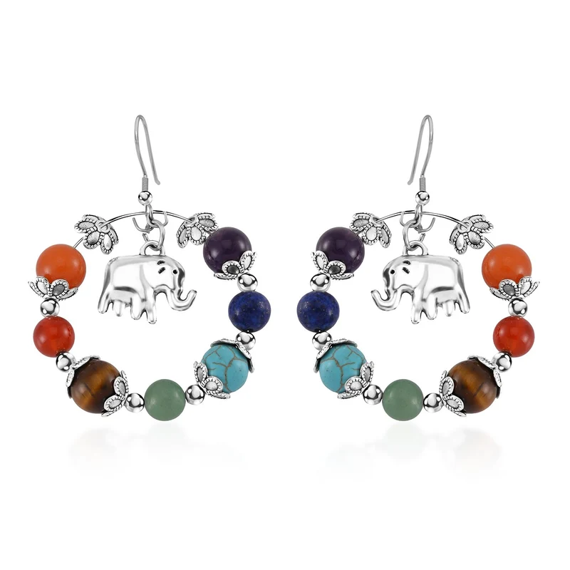 Mehrfarbig Edelsteine Schmuckset Reiner Edelstahl Schwarz oxidiert Schwarz oxidiert ca. 630,00 ct.